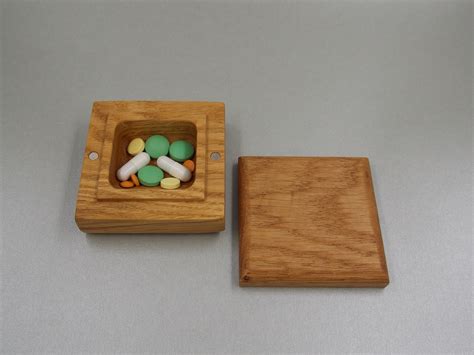 wood and steel pill box|small wooden pill boxes.